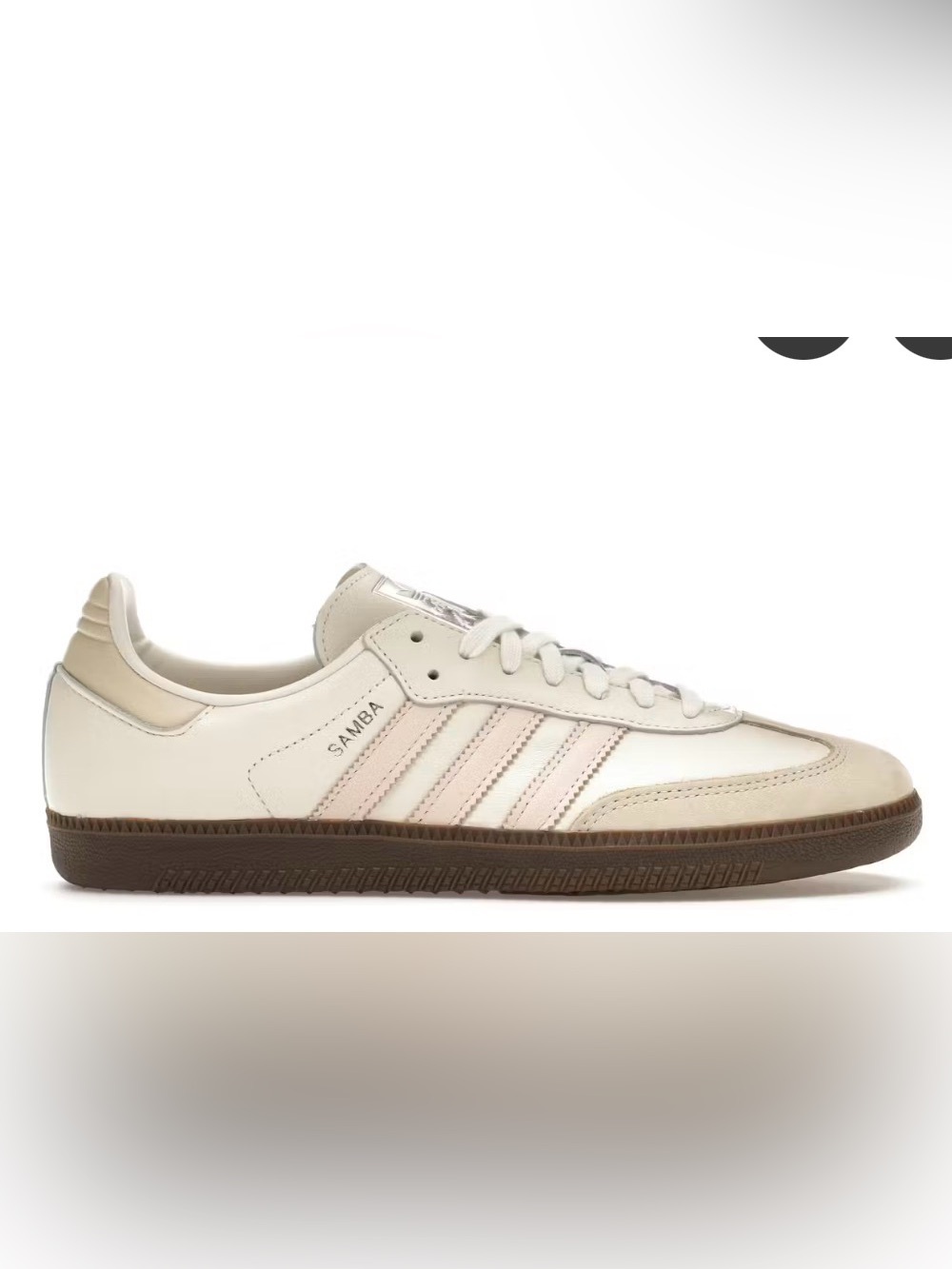 adidas Samba Off-White Sneakers with Light Pink Stripes